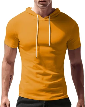 Ymosrh Men's Shirts Graphic Tees Short Sleeve Hooded T Shirts Lightweight Hoodie Pullover T Shirts Short, S-4XL