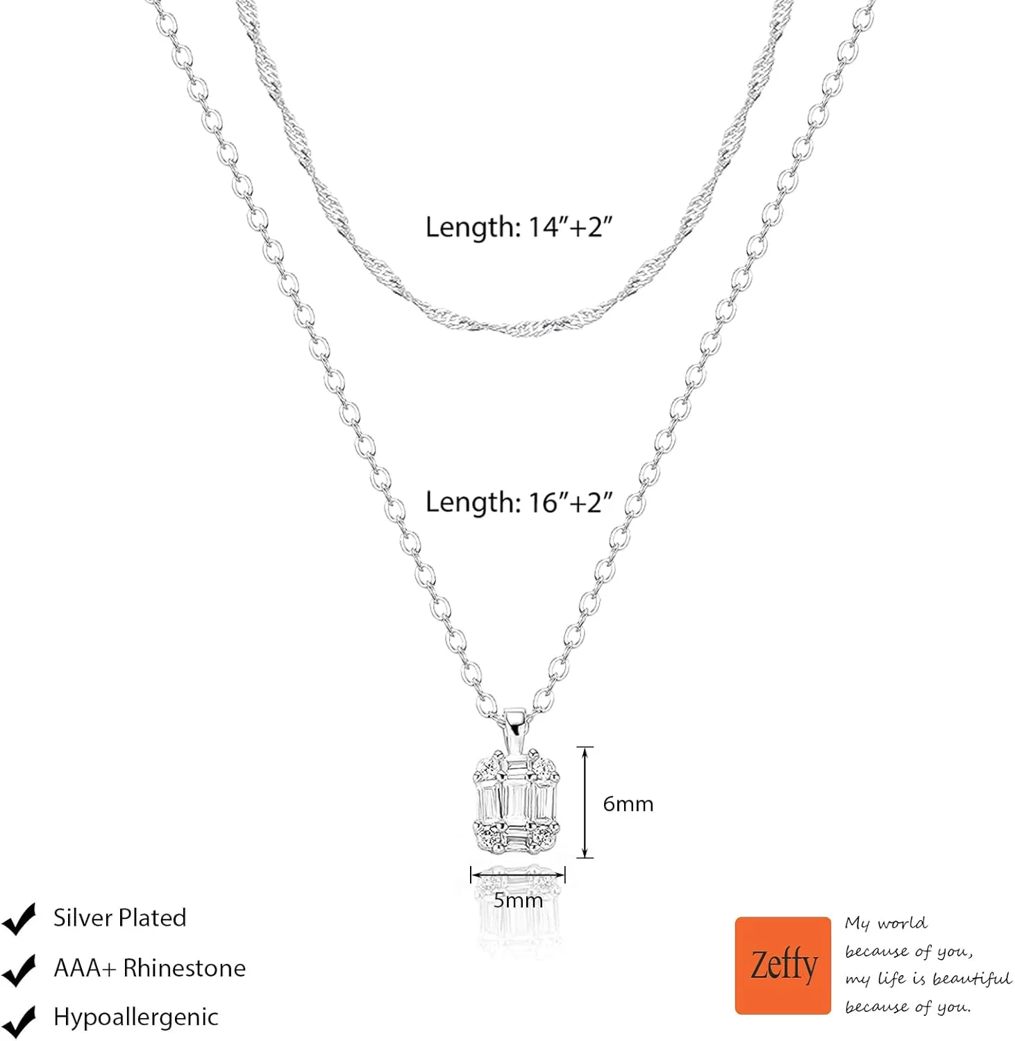Zeffy Diamond Necklaces for Women, Dainty Gold Necklace 18k Gold Plated Layered Necklaces Simple Gold CZ Diamond Pendant Necklaces for Women Trendy Jewelry Gifts for Girls