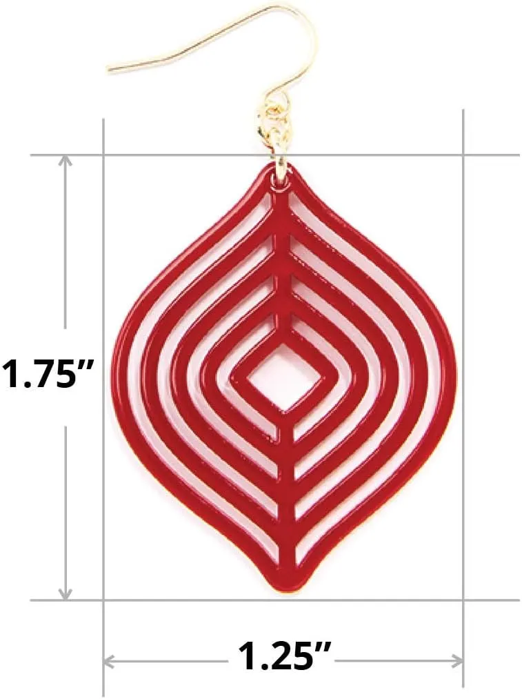 ZENZII Acrylic Earrings Resin Layered Leaf Drop Dangle Earrings with Gold Post fasion gift for Women