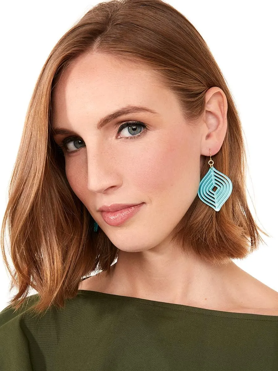 ZENZII Acrylic Earrings Resin Layered Leaf Drop Dangle Earrings with Gold Post fasion gift for Women