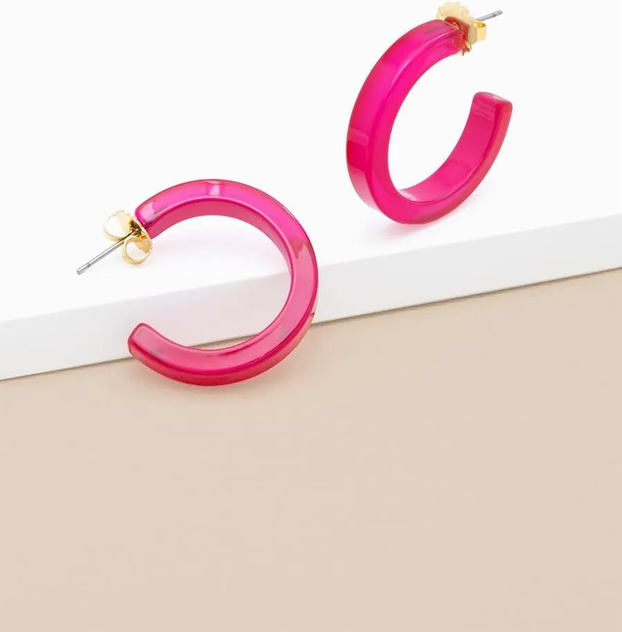 ZENZII Small Resin Open Hoop Earrings for Women Girls